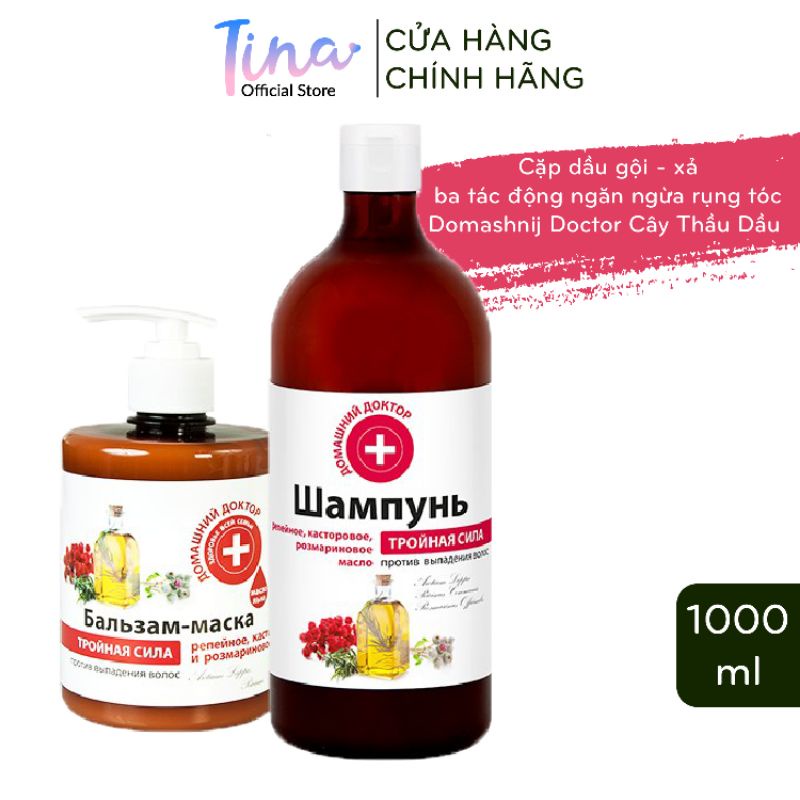 Cặp dầu gội-xả Domashnij Doctor ba tác động chống rụng tóc - Nhập khẩu chính hãng - TN176