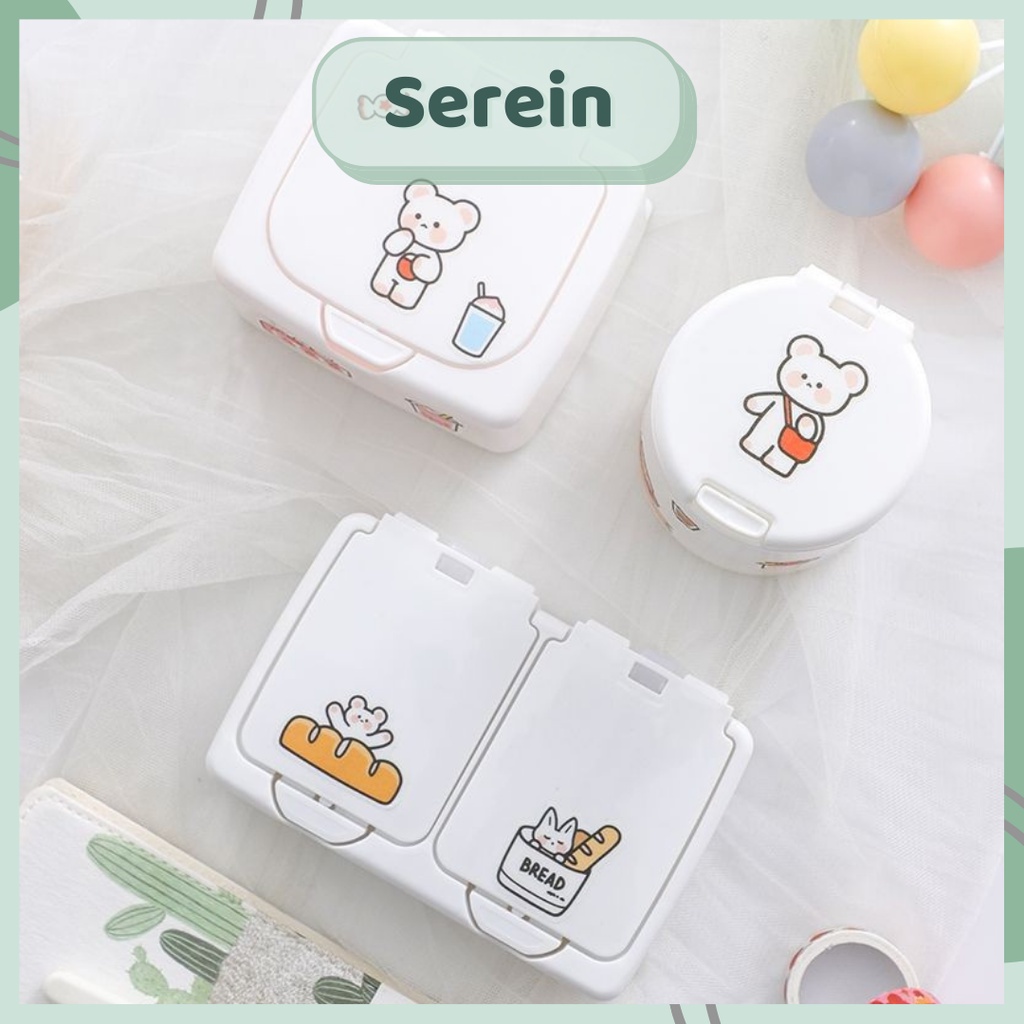 Hộp đựng sticker mini SEREIN, hộp nhựa đựng washi tape cute  trắng tiện dụng đa năng văn phòng phẩm phong cách Hàn Quốc