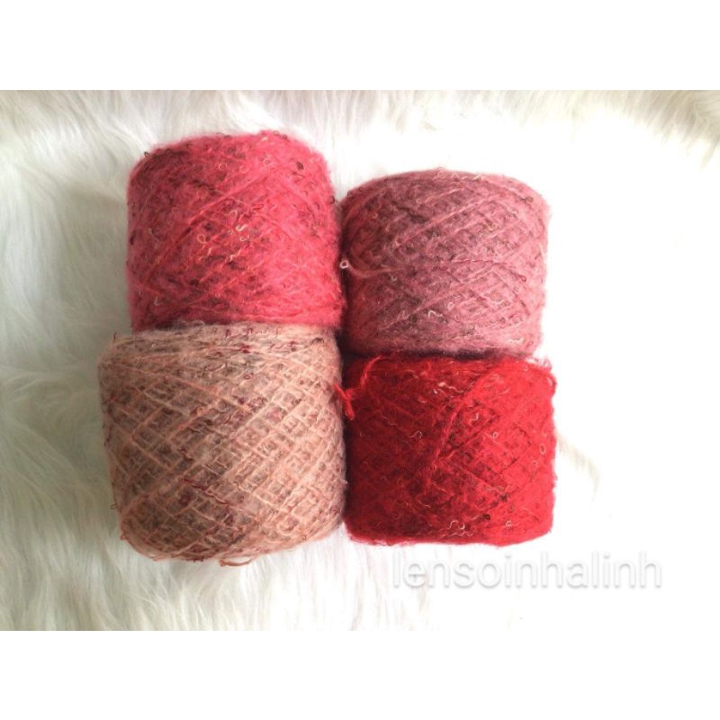Len mohair phẩy tweed, sợi to đan áo, sweater mùa đông