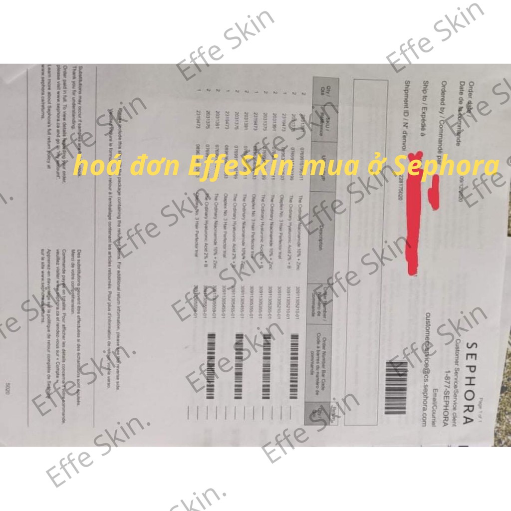 [BILL CANADA] Tinh chất Serum The Ordinary Niacinamide 10%+Zinc 1% thu nhỏ lỗ chân lông 30ml EffeSkin | BigBuy360 - bigbuy360.vn