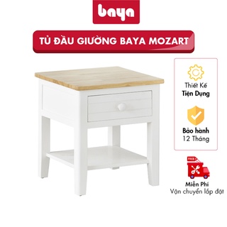 Tủ Đầu Giường BAYA MOZART 1048537 Gỗ Cao Su Màu Trắng Kích Thước D45xW45xH50
