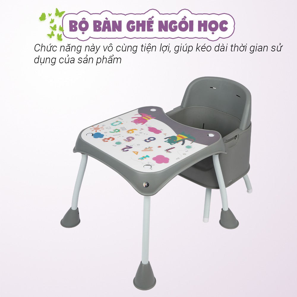 Ghế ăn dặm đa năng ngồi cao/thấp - ghép chung bàn gia đình - bàn học/tập vẽ cho bé Mastela 1016 - bảo hành chính hãng