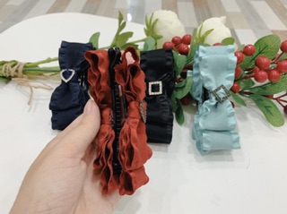 Kẹp tóc dáng dọc đính nơ handmade
