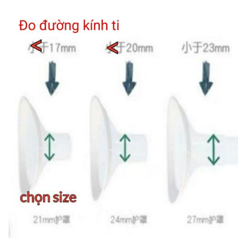 Phễu máy hút sữa vành mềm Flex đủ Size