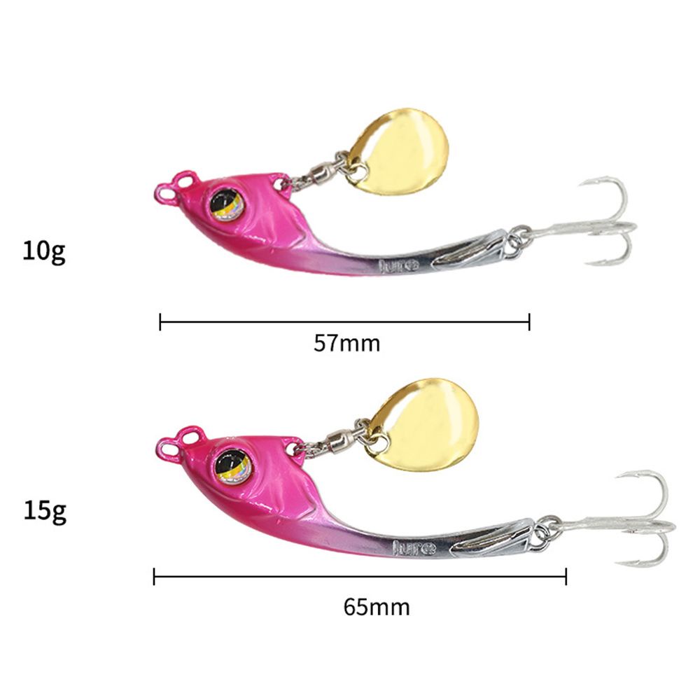 MUVAKO Mồi câu cá giả bằng kim loại cứng 10/15g có móc rung nhiều màu sắc