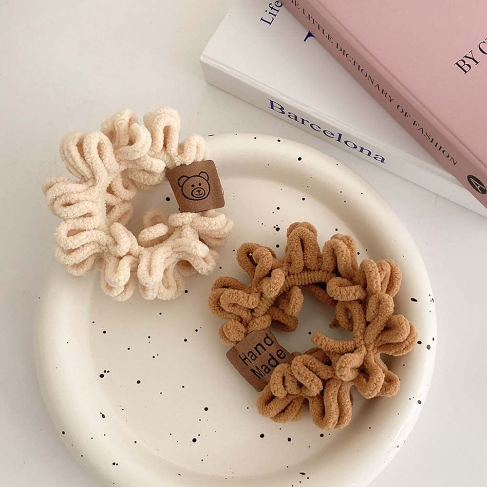 Dây buộc tóc vải nhung co giãn màu trơn phong cách Hàn Quốc dễ thương cho nữ