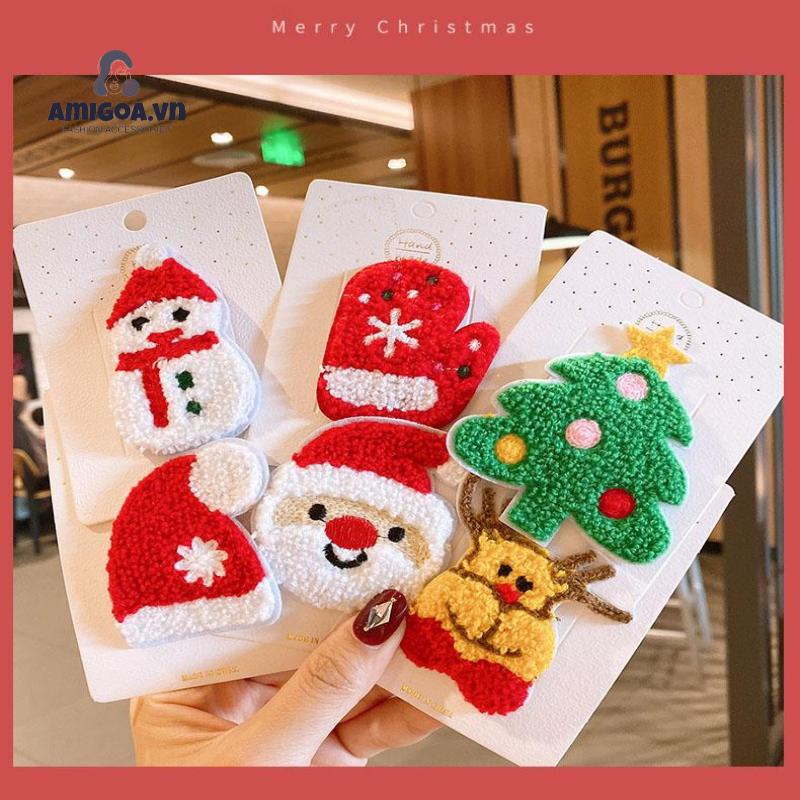 ✨✨Kẹp tóc BB bằng len dệt kim hình hươu giáng sinh dễ thương