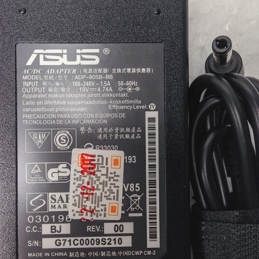 Adapter Sạc Laptop Asus 90W 19V 4.74A Đầu Tròn Lớn 5.5mm - GrabExpress Tp.HCM