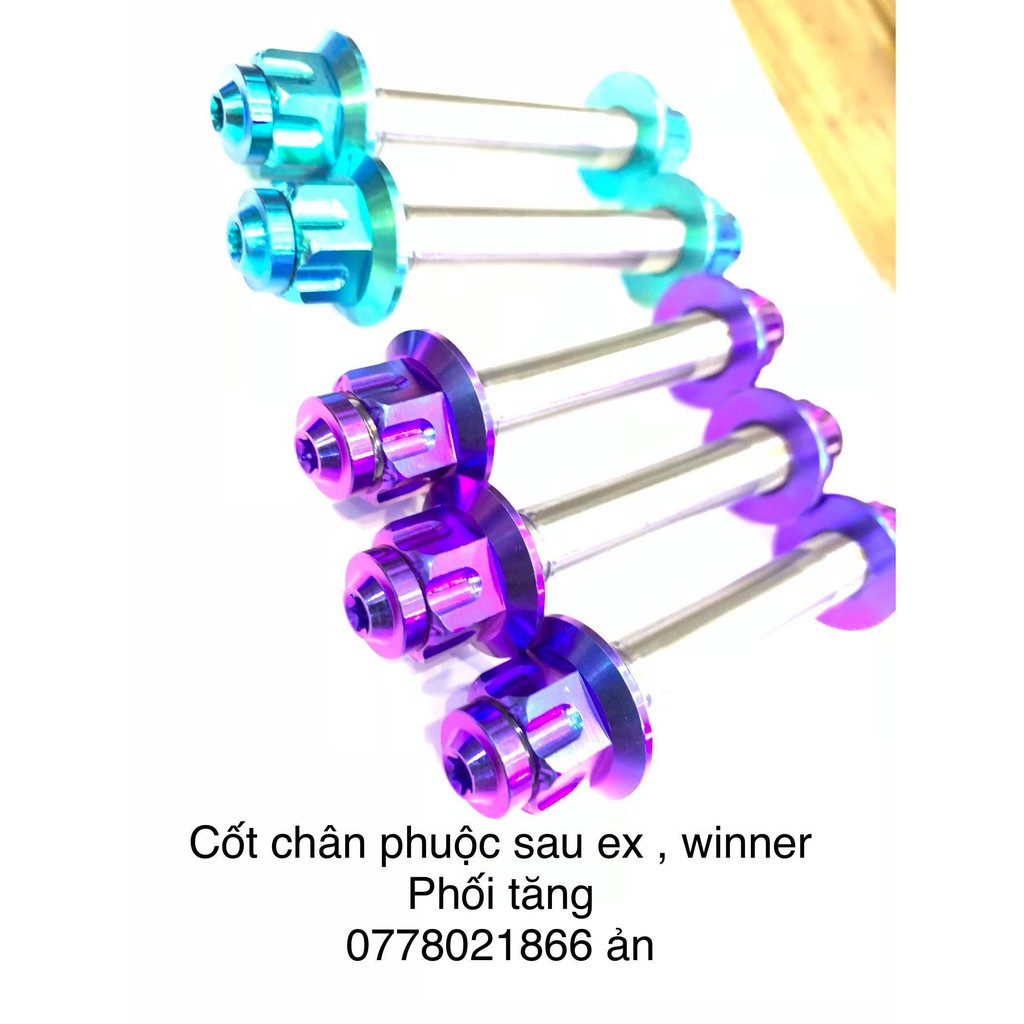 Cốt inox + tán ốc titan gr5 Chân Phuộc Exciter , Winner , Sonic ( Shock Axle )