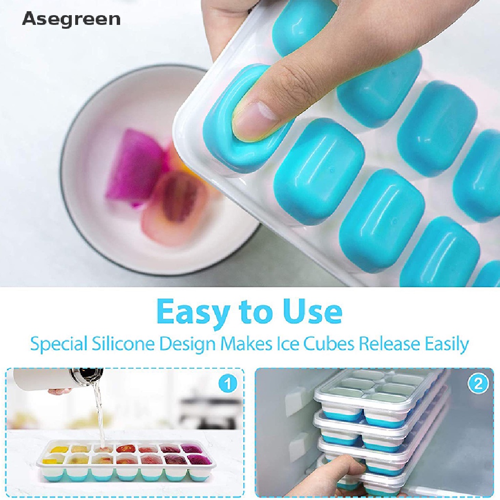 Khuôn Silicone Làm Đá Viên Có Nắp Đậy Tiện Dụng