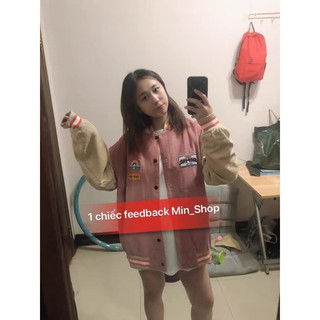 [ Kèm Ảnh Khách Mặc] Áo Bomber Nhung Tăm Cá Tính