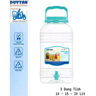 Bình pet duy tân tròn đựng nước uống 10 lít, 15 lít, 20 lít
