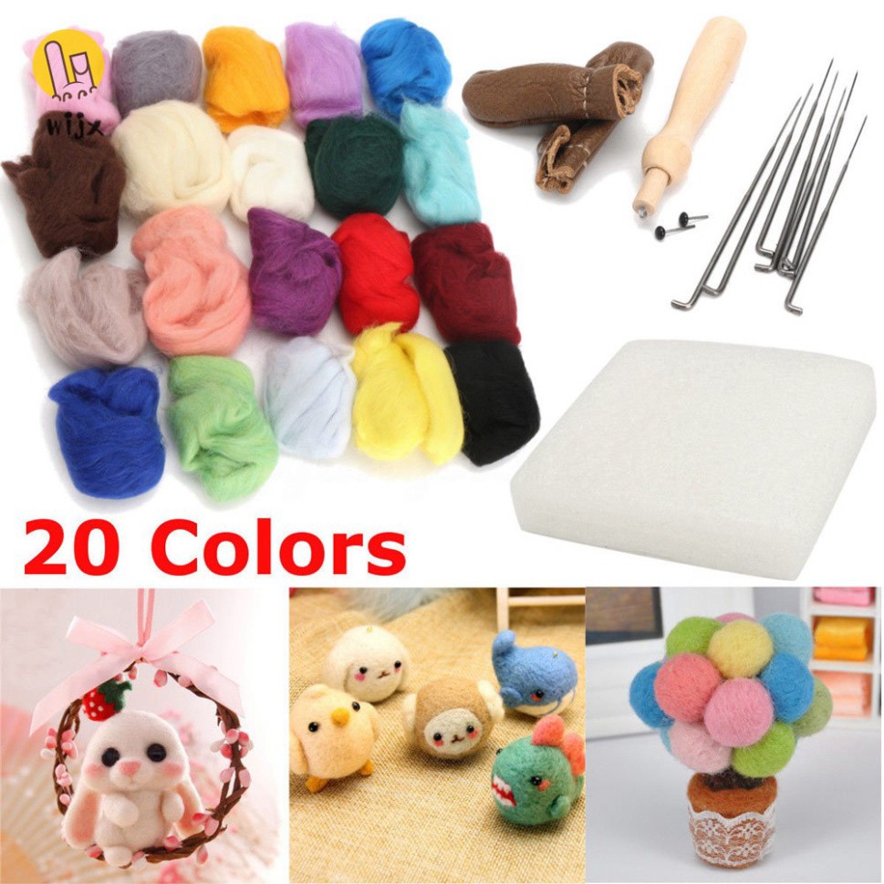 Sale 69% Set vải nhung nỉ 20 màu kèm kim dùng để đan len cho người mới tập,  Giá gốc 227000đ- 50C76