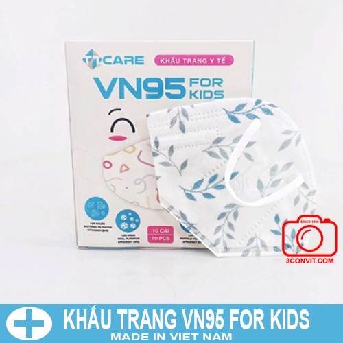 Hộp 10 chiếc khẩu trang trẻ em 3D VN95 for KIDS
