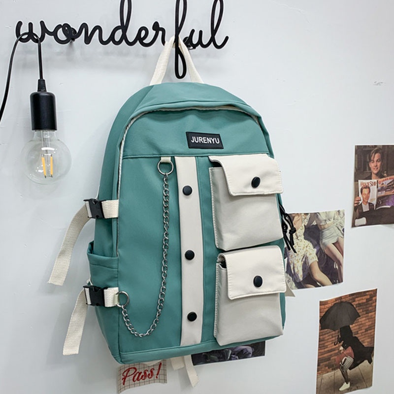 Ba Lô Đeo Vai Cỡ Lớn Màu Sắc Tương Phản Phong Cách Hàn Quốc Thời Trang Cho Nam