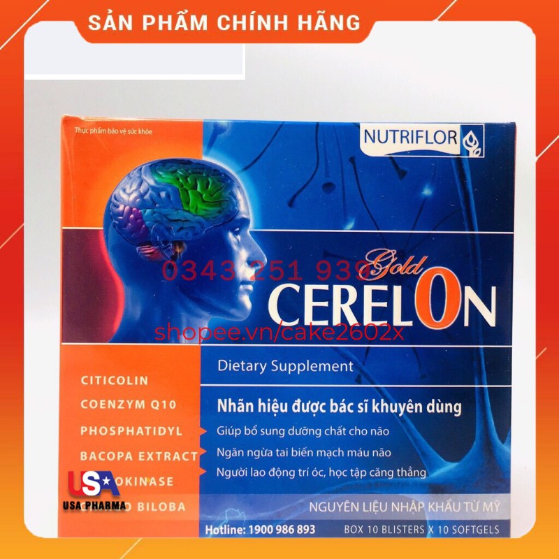 Viên bổ não cerelon gold tăng cường lưu thông tuần hoàn máu não