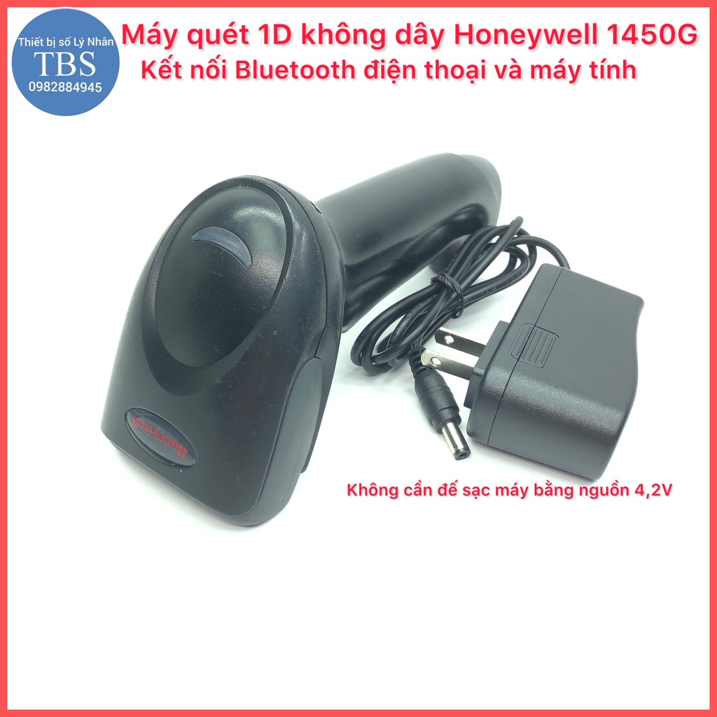 Máy quét 1D không dây Honeywell 1450G kết nối Bluetooth với điện thoại và máy tính