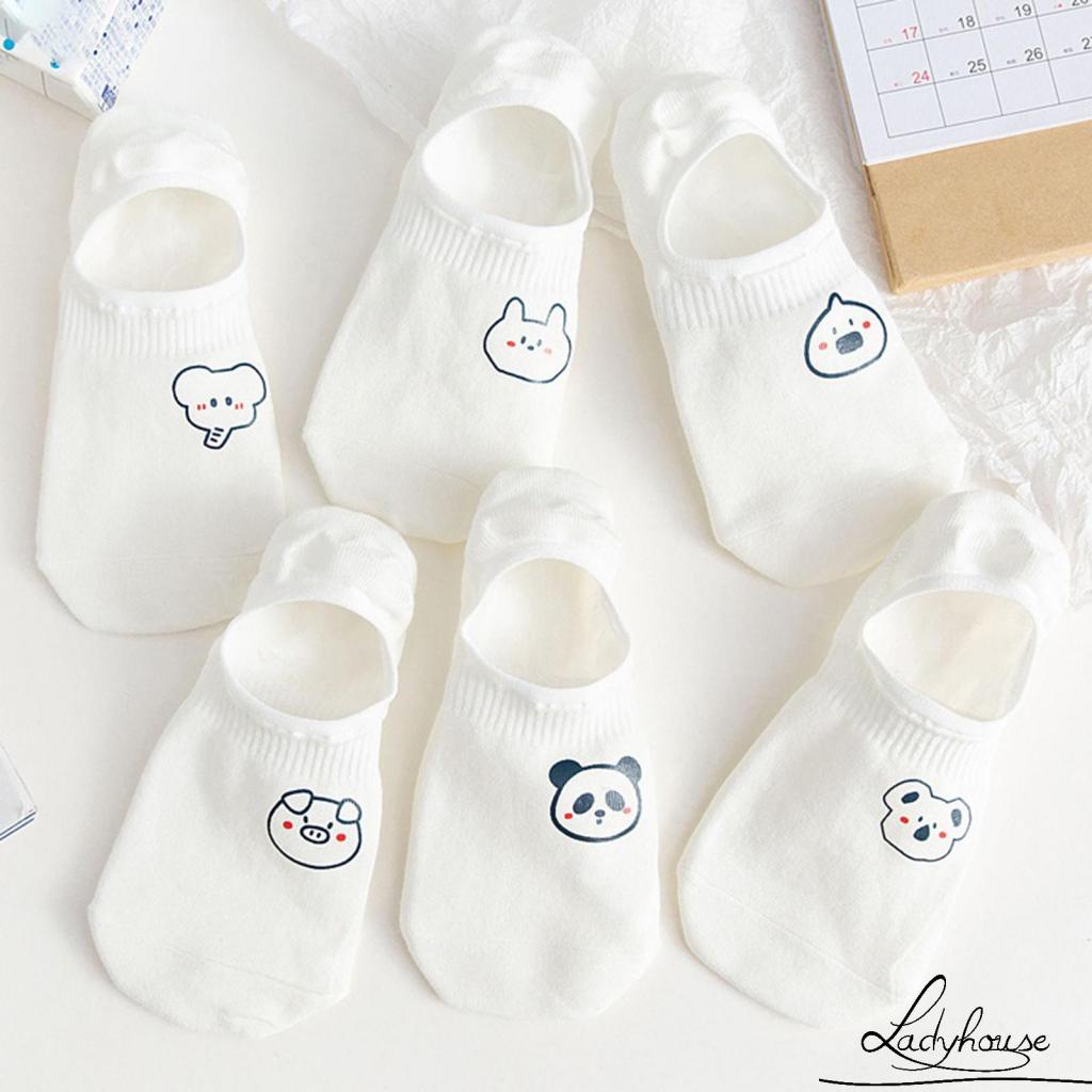 Vớ Ngắn Tới Mắt Cá Chống Trượt In Họa Tiết Động Vật Hoạt Hình Dễ Thương Cho Nữ