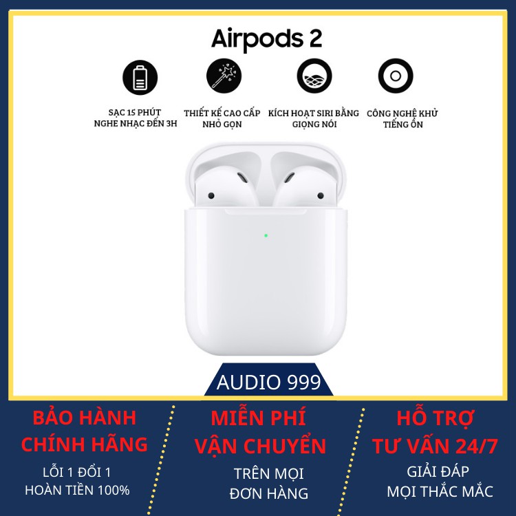[AIRPODS 2] Tai Nghe Bluetooth TWS Đôi Tên Định Vị Phiên Bản Airpod 2 Cao Cấp