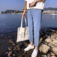 Quần jean ống vừa basic unisex mặc đôi