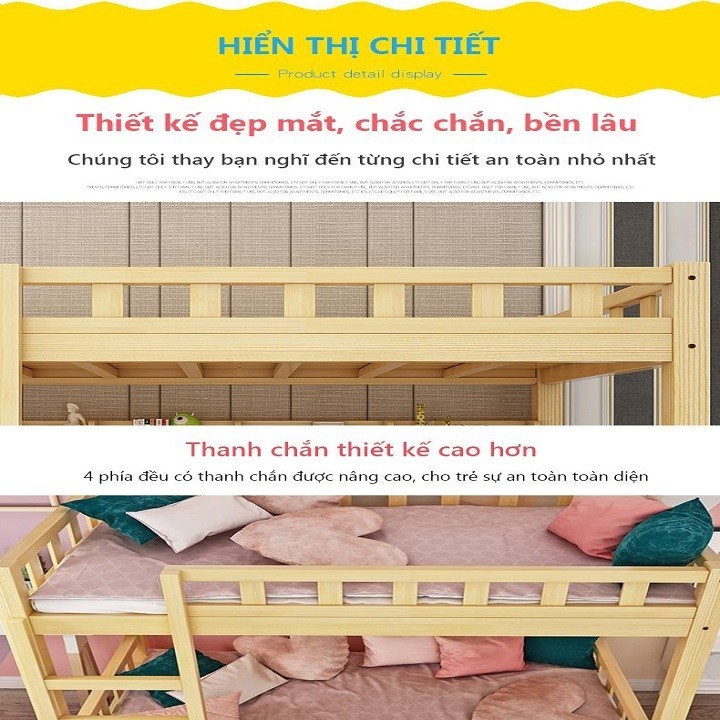 Giường tầng gỗ thông - Giường ngủ trẻ em 2 tầng cao cấp | BigBuy360 - bigbuy360.vn