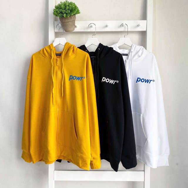 Áo Hoodie Zip POWR Ulzzang Ảnh Thật