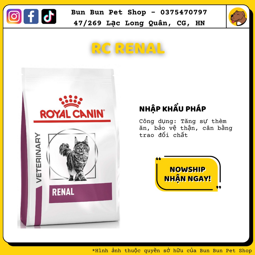 (2kg) Hạt khô Royal Canin Renal cho mèo