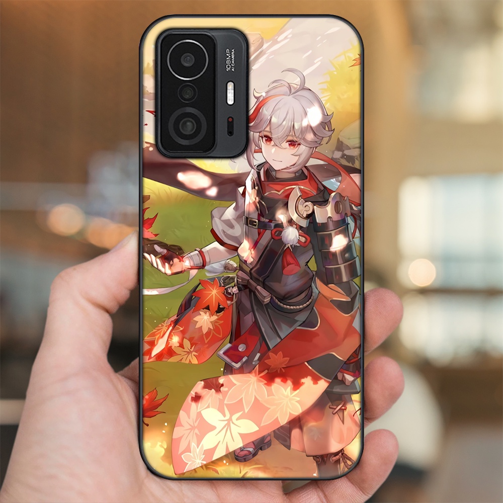 Ốp lưng Xiaomi 11T viền đen in hình Kazuha Genshin Impact