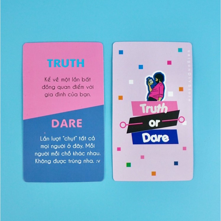 Bộ bài Thách Hay Thật Truth or Dare 42 lá Drinking game thử thách hay khi đi nhậu khuấy động tụ tập bạn bè