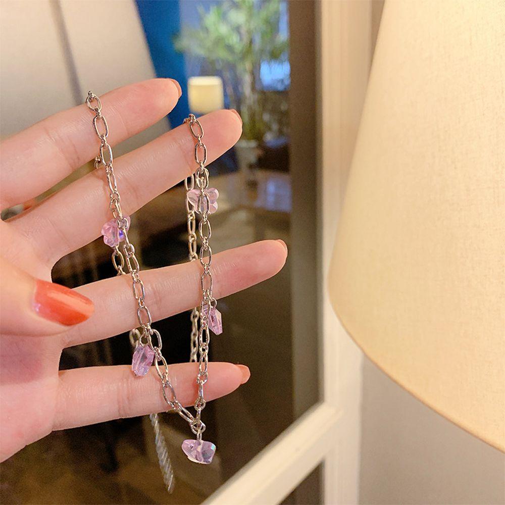 AROMA Vòng cổ Mặt Hình Bướm Màu Tím Thời Trang Cho Nữ