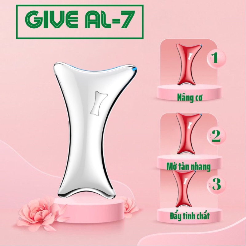 Máy massage mặt GIVE AL-7 nâng cơ cải thiện sắc tố da chăm sóc da mặt -ion sóng proton nhiệt -làm trắng da.không cần kem