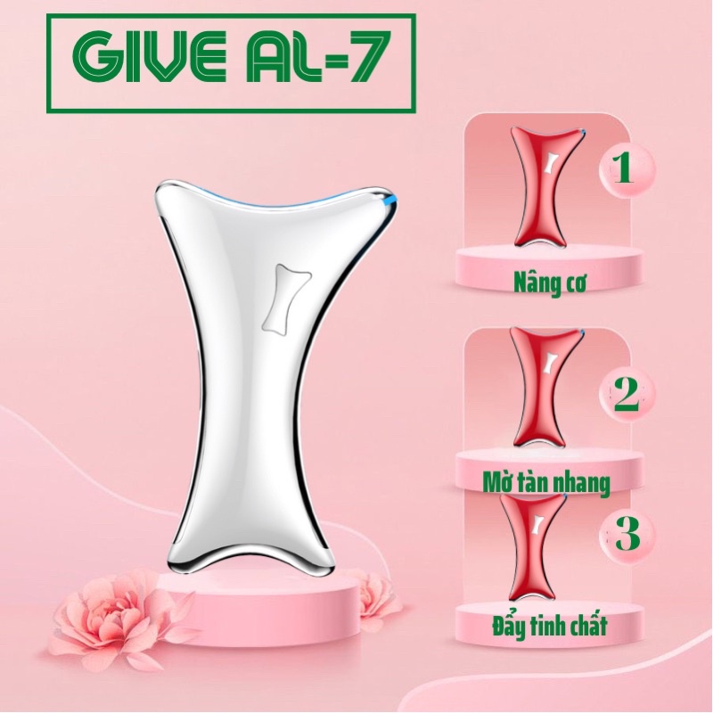Máy massage mặt GIVE AL-7 4trong 1 nâng cơ cải thiện sắc tố da giảm mụn -ion sóng proton nhiệt chăm sóc da mặt