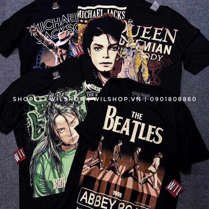 ÁO IN MICHAEL JACKSON MJ - BILLIE EILISH - QUEEN Bohemian Rhapsody - THE BEATLES - ÁO ROCK BAND TEE