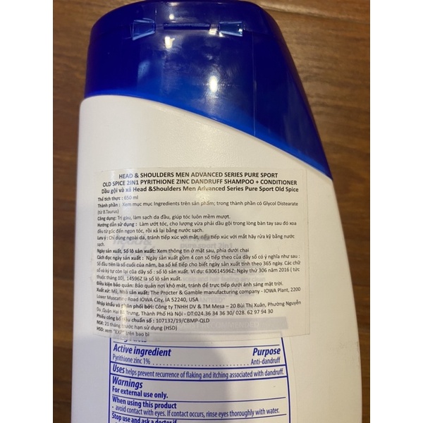 Dầu gội và xả 2IN1 Head&amp;Shoulders nhập Mỹ Classic clean I Hạnh nhân I Smooth&amp;silky 700ml