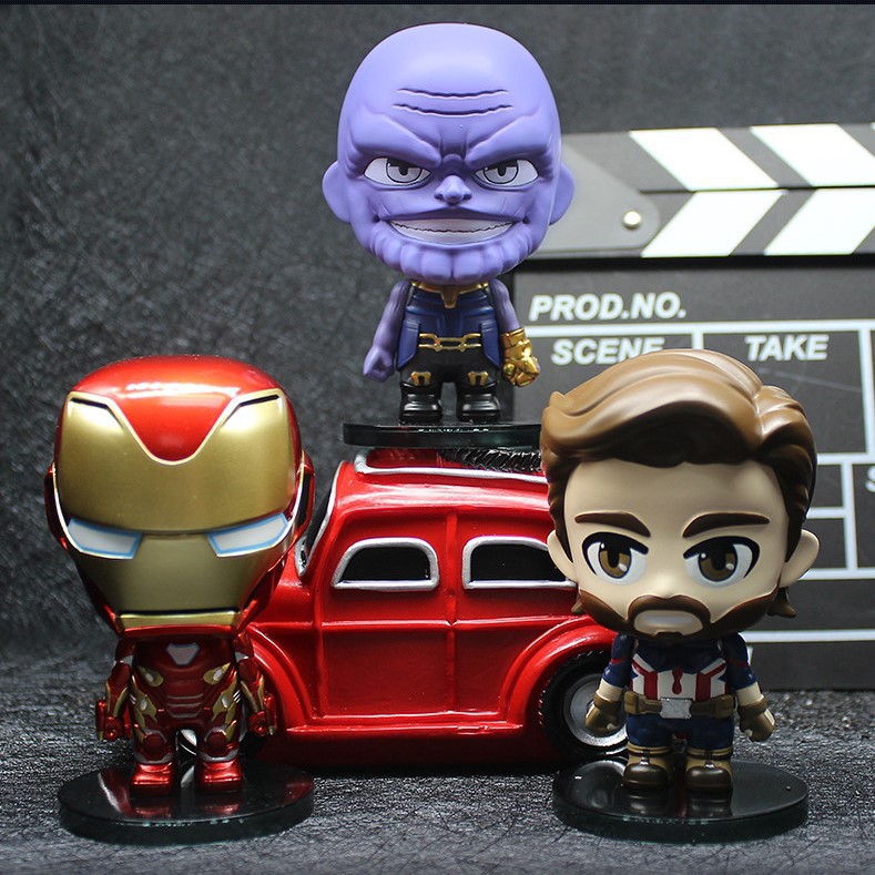 ( Bộ 6 nhân vật ) Mô hình đồ chơi Mavel avengers để bàn , Bộ mô hình 6 nhân vật bản Cosbaby Siêu Dễ Thương