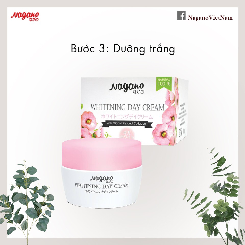 Kem làm trắng da ban ngày với gigawhite và collagen (WHITENING DAY CREAM) Nagano Japan 30g