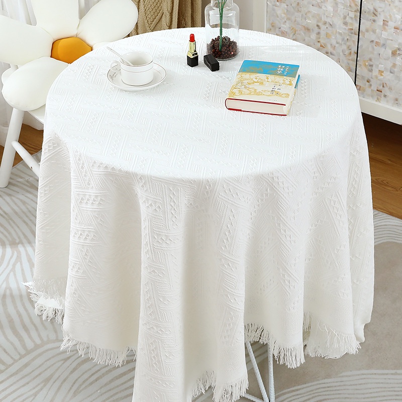Khăn Trải Bàn Hình Chữ Nhật Vải Cotton Lanh Dày Dặn Thiết Kế Đơn Giản