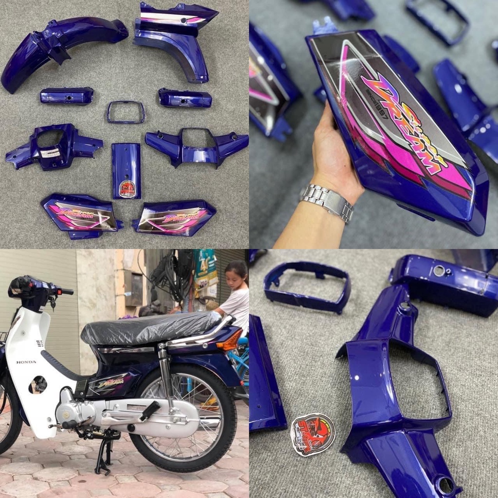 Bộ vỏ nhựa Dream ABS nguyên sinh cao cấp đủ màu, lắp cho các xe Honda Dream II Thái Việt, TQ )