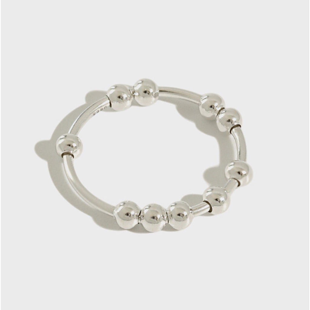 Nhẫn Xỏ Hạt Bằng Bạc Sterling