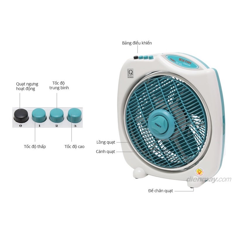 Quạt Bàn Đảo 3 chế độ SENKO BD-1012  Cao cấp - Chính hãng hàng Việt Nam chất lượng cao - Bảo hành 24 tháng