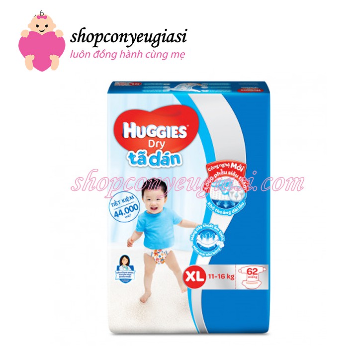 Tã dán Huggies Cỡ Đại M76/L68/XL62/XXL56