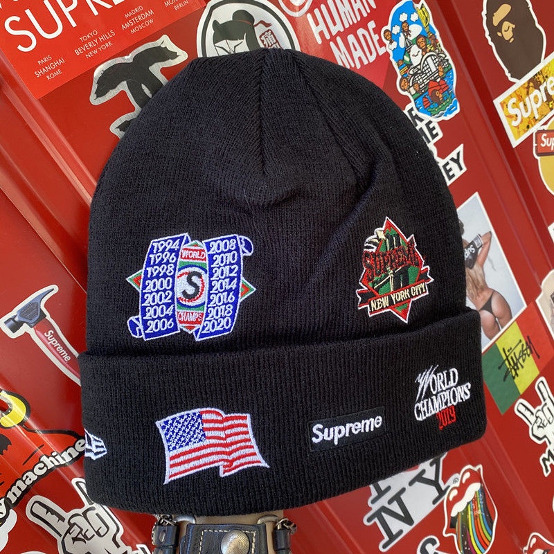 Mũ Len Beanie Thêu Chữ Supreme 19FW Mới