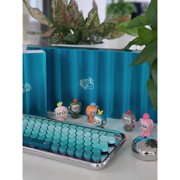 Bàn phím cơ không dây bluetooth Lofree màu xanh khổng tước chính hãng