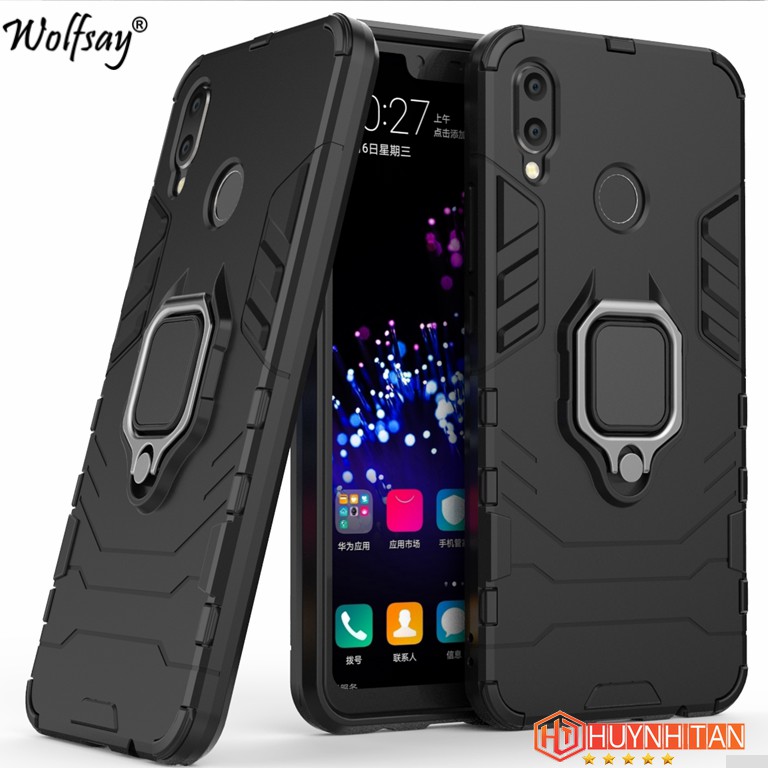 Ốp lưng Huawei Nova 3i chống sốc Iron Man ver 2 có Iring (Đen)