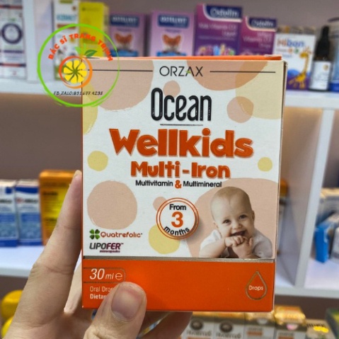 [ Chính Hãng] Ocean Wellkids- Multi iron_ • Bổ sung Sắt và kẽm và các vitamin thiết yếu cho trẻ nhỏ