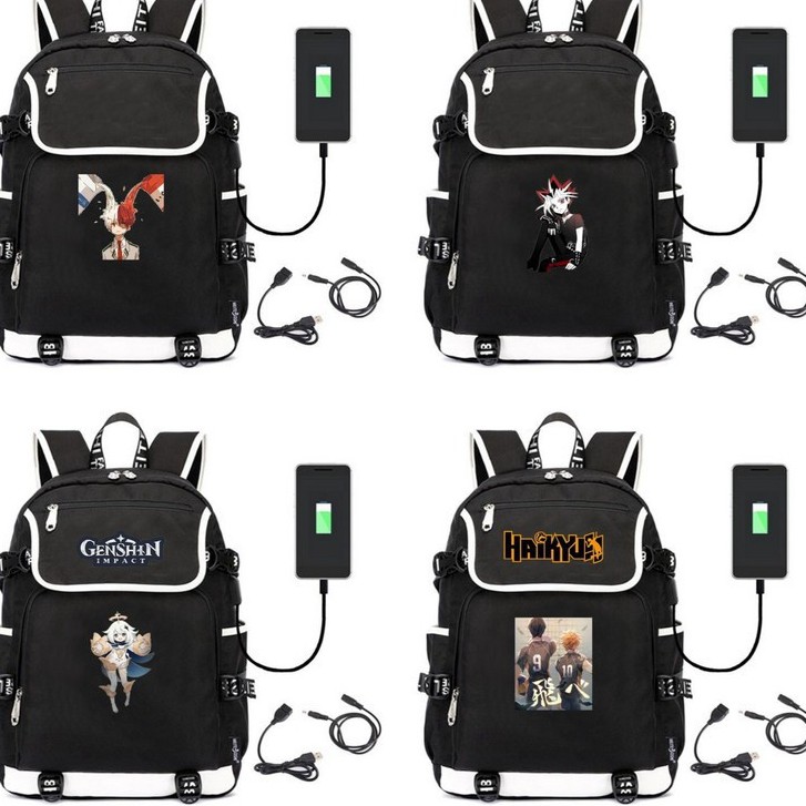 Balo NẮP NGANG đi chơi đi học tiện dụng in hình BUNNY GIRL ĐẤU LA ĐẠI LỤC KAGEKURUI