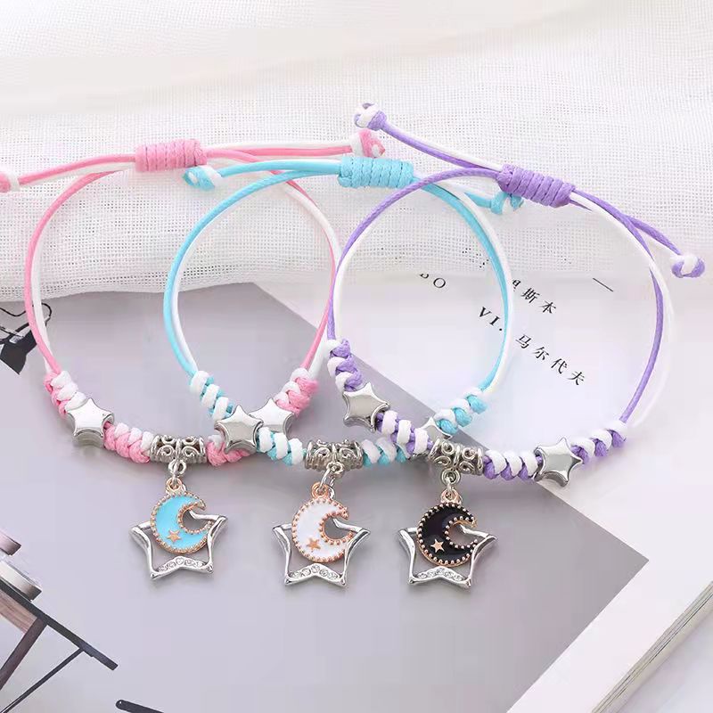Bộ 3 Vòng Đeo Tay May Mắn Mặt Hình Mặt Trăng/Bff/Sunflower Thời Trang Làm Quà Tặng Cho Bạn Gái/Bé Gái/Bé Gái