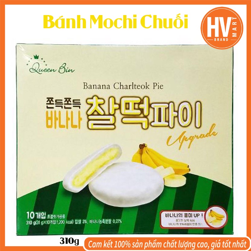 [Hàng Mới] Bánh Mochi Chuối Queen Bin Hàn Quốc 310g. Dẻo Thơm Ngon