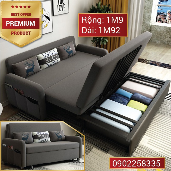 Giường đa năng gấp gọn thành ghế sofa cao cấp - sang trọng - hiện đại hàng nhập khẩu nguyên bộ