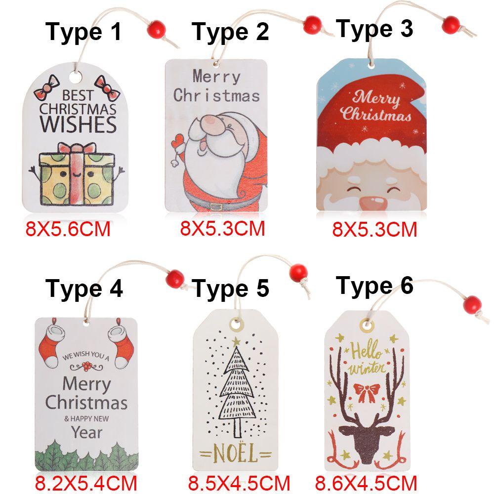 Bộ 2 Phụ Kiện Trang Trí Cây Thông Giáng Sinh Hình Người Tuyết / Tuần Lộc / Ông Già Noel Bằng Gỗ
